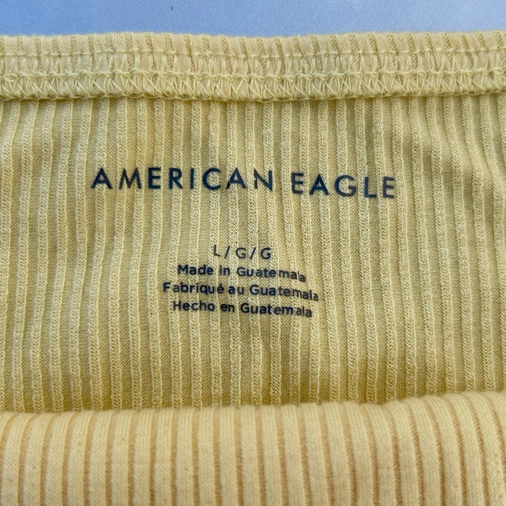 American Eagle Yellow Ribbed Top